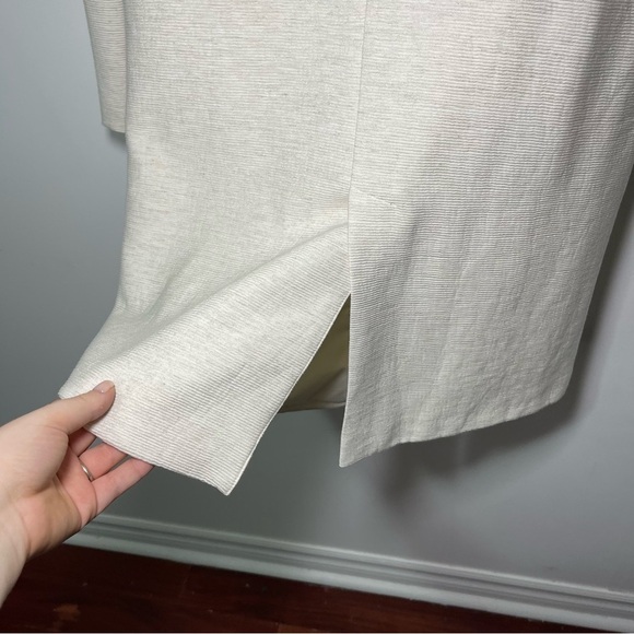 Zara women's cream double breasted above knee ribbed crinkle blazer in size S - Picture 8 of 8